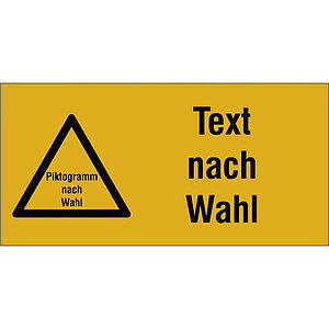 Warn-Kombischild | mit Piktogramm und Text nach Wahl 39.0036 Warn-Kombischild | mit Piktogramm und Text nach Wahl