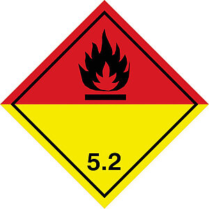 SafetyMarking Gefahrzettel nach ADR | Klasse 5.2, Organische Peroxide