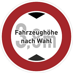 Verkehrsschild | Verbot für Fahrzeuge über bestimmte Höhe VZ: 265 53.5719 Verkehrsschild | Verbot für Fahrzeuge über bestimmte Höhe VZ: 265