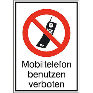 Verbots-Kombischild | Mobiltelefon benutzen verboten