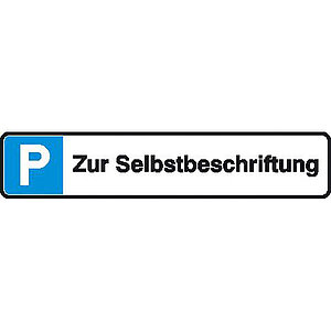 Parkplatzschild | Symbol: P,  mit Freifläche zur Selbstbeschriftung