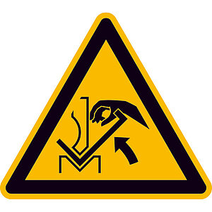 Warnschild | Warnung vor Quetschgefahr der Hand 21.A8305 Warnschild | Warnung vor Quetschgefahr der Hand
