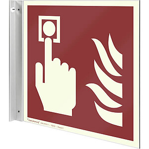 Fahnenschild Brandschutz langnachleuchtend | Brandmelder 50.A5155 Fahnenschild Brandschutz langnachleuchtend | Brandmelder