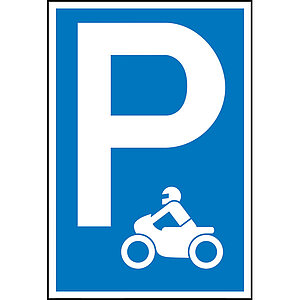 Parkplatzschild | Symbol: P - Motorrad (Symbol)