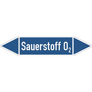 SafetyMarking Rohrleitungspfeil auf Bogen | Sauerstoff O2