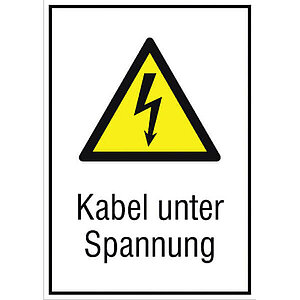 Warn-Kombischild | Kabel unter Spannung 43.1240 Warn-Kombischild | Kabel unter Spannung