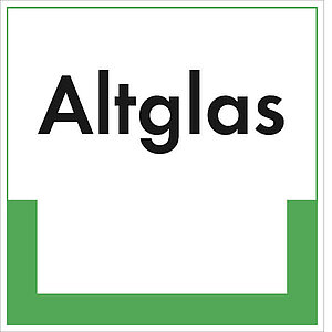 Abfallkennzeichnung - Textschild | Altglas