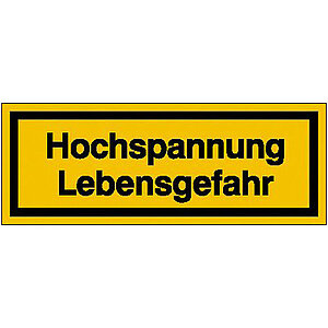 Warn-Zusatzschild | Hochspannung Lebensgefahr 43.1300 Warn-Zusatzschild | Hochspannung Lebensgefahr