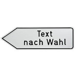 Individuell gefertigter Wegweiser (linksweisend) | Aluminium, geprägt, Ecken rund, ohne Bohrung 11.S1206 Individuell gefertigter Wegweiser (linksweisend) | Aluminium, geprägt, Ecken rund, ohne Bohrung