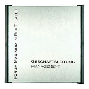 BOX Türschild anthrazit | in Edelstahloptik mit einer Abdeckung aus Sicherheitsglas BO1000 BOX Türschild anthrazit | in Edelstahloptik mit einer Abdeckung aus Sicherheitsglas