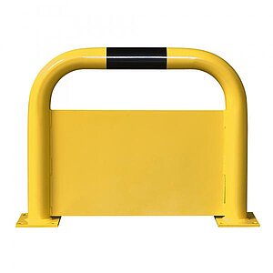 Rammschutzbügel gelb/schwarz | (BxH) 75,0 x 60,0 cm, mit Unterfahrschutz, zum Aufdübeln