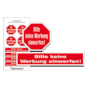 Hinweisschild - Gewerbe und Privat | Bitte keine Werbung einwerfen - (2 Motive) 30.5359 Hinweisschild - Gewerbe und Privat | Bitte keine Werbung einwerfen - (2 Motive)