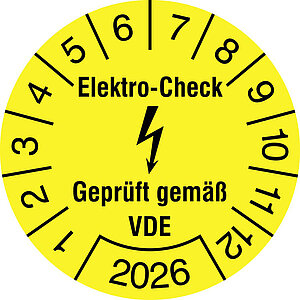 Prüfplakette | Elektro-Check - Geprüft gemäß VDE