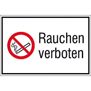 Verbots-Kombischild im Querformat | Rauchen verboten