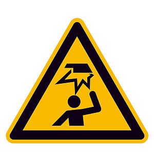 Warnschild | Warnung vor Hindernissen im Kopfbereich 21.A8212 Warnschild | Warnung vor Hindernissen im Kopfbereich