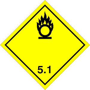 SafetyMarking Gefahrzettel nach ADR | Klasse 5.1, Entzündend (oxidierend) wirkende Stoffe