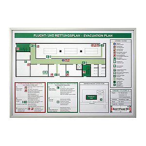 Safety Frame SE, Rahmen für Flucht- und Rettungspläne, | schwerentflammbar nach DIN 4102-B1, Format: DIN A1