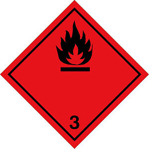 SafetyMarking Gefahrzettel nach ADR | Klasse 3, Entzündbare flüssige Stoffe