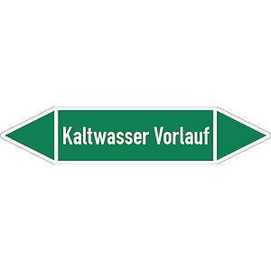 SafetyMarking Rohrleitungspfeil auf Bogen | Kaltwasser Vorlauf