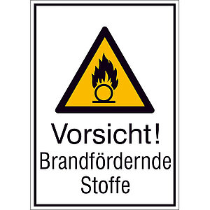 Warn-Kombischild | Vorsicht! Brandfördernde Stoffe