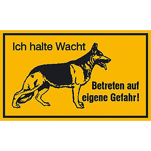 Hinweisschild - Grundbesitzkennzeichnung | Symbol: Schäferhund