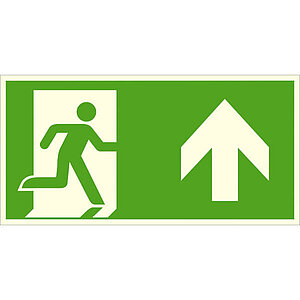Fluchtwegschild - langnachleuchtend | Notausgang rechts, aufwärts bzw.geradeaus (Kombischild) 44.A1050 Fluchtwegschild - langnachleuchtend | Notausgang rechts, aufwärts bzw.geradeaus (Kombischild)