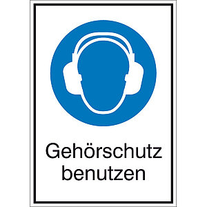 Gebots-Kombischild | Gehörschutz benutzen 21.A7080 Gebots-Kombischild | Gehörschutz benutzen