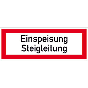 Hinweisschild für die Feuerwehr | Einspeisung Steigleitung