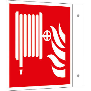 Brandschutzschild - Fahne - langnachleuchtend | Löschschlauch 44.A5141 Brandschutzschild - Fahne - langnachleuchtend | Löschschlauch