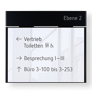 MessengerX Infotafel A4 Querformat | mit schwarzer Kopfleiste zum Beschriften MO2000 MessengerX Infotafel A4 Querformat | mit schwarzer Kopfleiste zum Beschriften