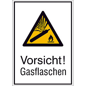 Warn-Kombischild | Vorsicht! Gasflaschen