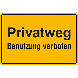 Hinweisschild zur Grundbesitzkennzeichnung | Privatweg - Benutzung verboten