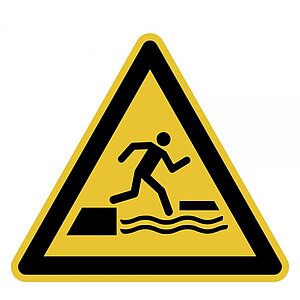 Warnschild | Warnung vor dem ins Wasser Fallen beim Betreten