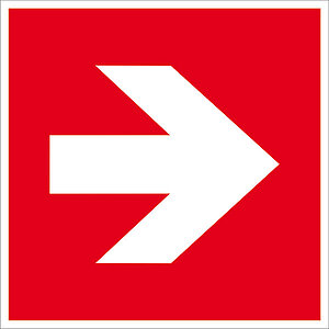 Brandschutz-Zusatzschild - langnachleuchtend | Richtungsangabe rechts/links