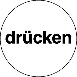 Türschild | Drücken (weiß/schwarz)