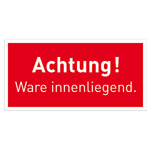 Verpackungsetiketten | Text: Achtung Ware innenliegend