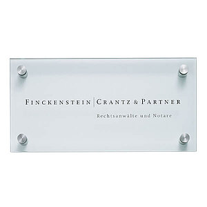CRISTALLO Firmenschild Wegweiser | rahmenlos aus 1 x 8 mm Sicherheitsglas mit hochwertigen Edelstahlhaltern CR2996 CRISTALLO Firmenschild Wegweiser | rahmenlos aus 1 x 8 mm Sicherheitsglas mit hochwertigen Edelstahlhaltern