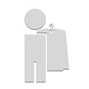 Phos Piktogramm aus Edelstahl | mit Symbol Garderobe PK1107 Phos Piktogramm aus Edelstahl | mit Symbol Garderobe