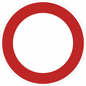 Verkehrsschild | Verbot für Fahrzeuge aller Art VZ: 250 21.1212 Verkehrsschild | Verbot für Fahrzeuge aller Art VZ: 250