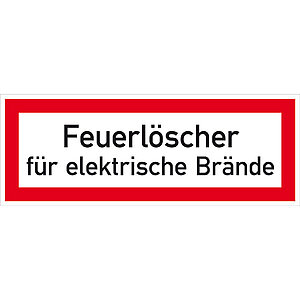 Hinweisschild für die Feuerwehr | Feuerlöscher für elektrische Brände 21.2868 Hinweisschild für die Feuerwehr | Feuerlöscher für elektrische Brände