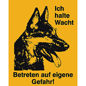 Hinweisschild - Grundbesitzkennzeichnung | Symbol: Schäferhundkopf 41.5344 Hinweisschild - Grundbesitzkennzeichnung | Symbol: Schäferhundkopf