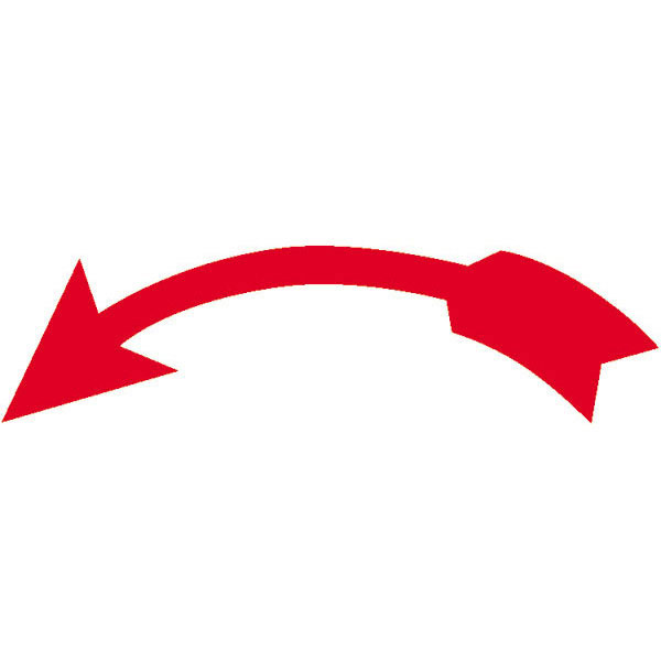 Drehrichtungspfeile | Ausführung: gebogen linksweisend, rot, abriebfest