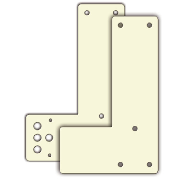 GfS Montagegrundplatte für Schwenk-Türwächter | für die Montage an Glasrahmentüren (normal), winkelform