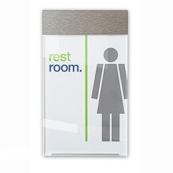 CHANGE Türschild A6 Hochformat | einfacher und schneller Einlagenwechsel, Kopfleiste in Edelstahloptik