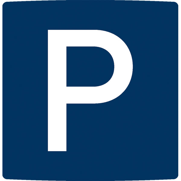 Parkplatzschild Pacific | gewölbt, blau /weiß