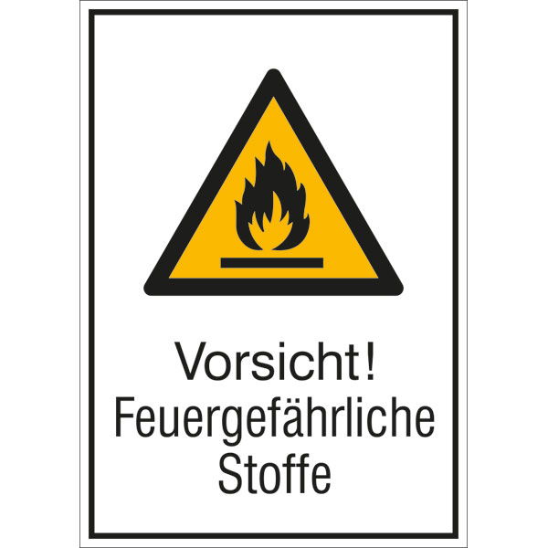 Warn-Kombischild | Vorsicht! Feuergefährliche Stoffe