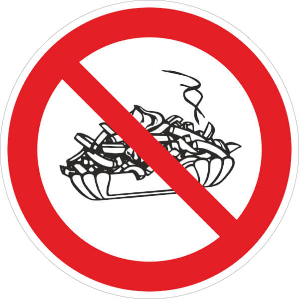 Verbotsschild | Mitnahme von Spiesen verboten