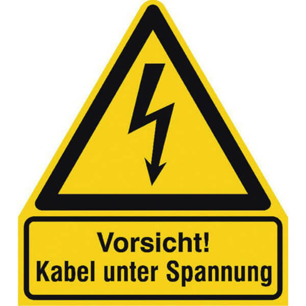 Warn-Kombischild | Vorsicht! Kabel unter Spannung