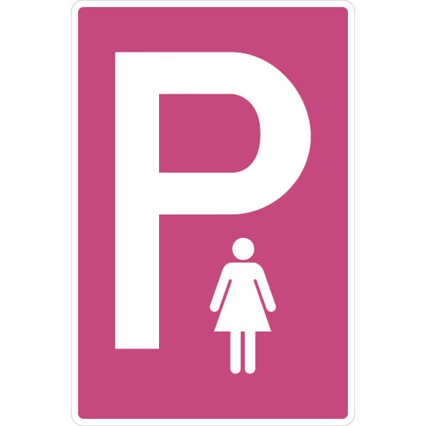 Parkplatzschild | Symbol: P, Symbol: Frauen