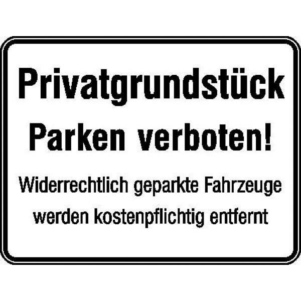 Hinweisschild zur Grundbesitzkennzeichnung | Privatgrundstück - Parken verboten + Zusatztext